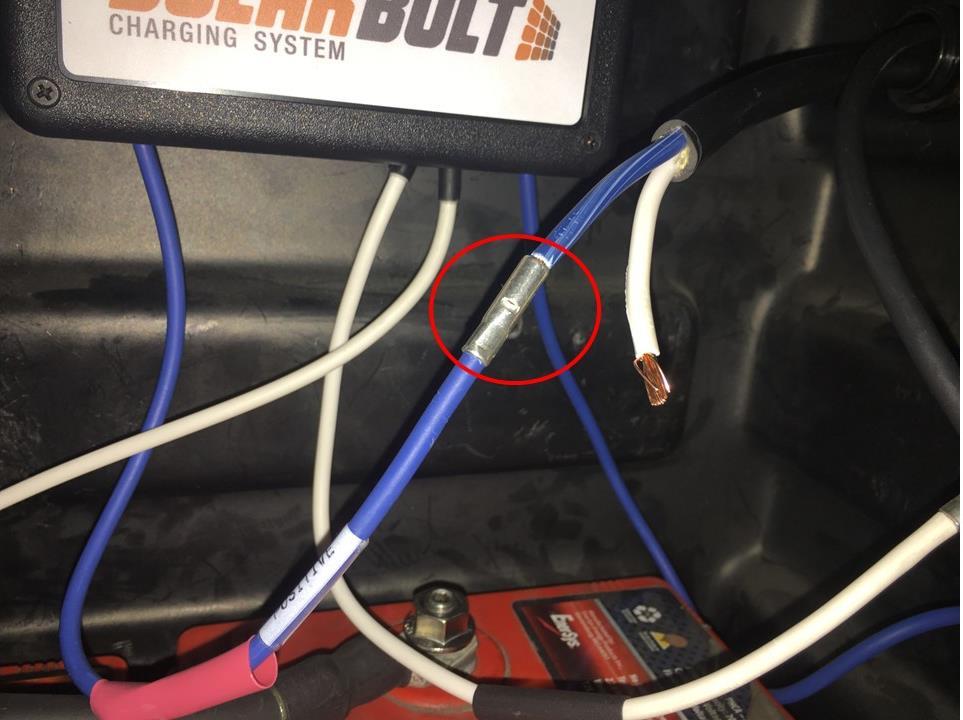 11 3. Connect the blue wire from the Solar Bolt main harness to the wire on