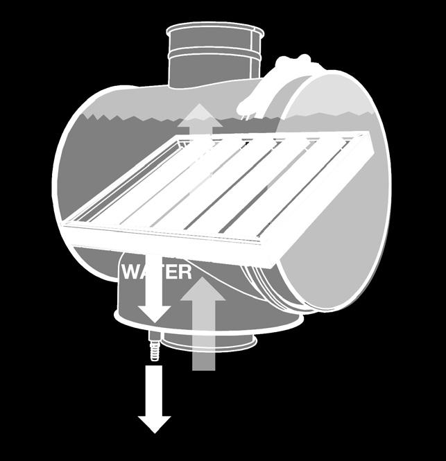 amount of moisture present in the airstream. Ideally mounted close to the point of extraction, the drain houses a removable baffle which mechanically extracts excess mist from the system.