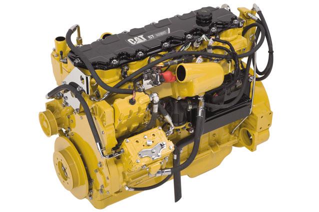 CAT ENGINE SPECIFICATIONS I-6, 4-Stroke-Cycle Diesel Bore...110.0 mm (4.33 in) Stroke...127.0 mm (5.0 in) Displacement... 7.2 L (442 in³) Aspiration... Turbocharged ATAAC Compression Ratio.