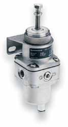 Stainless steel precision Filter/regulator R38, B38 13 Exceptionally high flow and relief flow characteristics Easy to adjust even at high output pressures Balanced valve minimises effect of