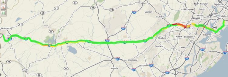 8 miles Divided into 4 sub-corridors: - PA border to I-287 (30.8 miles) - I-287 to GSP (22.