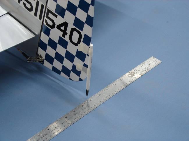 6. Measure the rudder deflection in