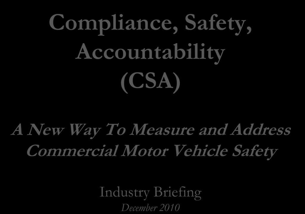 Address Commercial Motor Vehicle