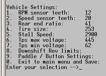 Turn the ignition to on, and you will be presented with the SSv4 s initial screen. Press 1 to enter the General Settings menu.