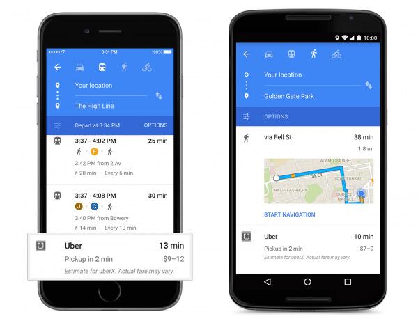 remarkable examples of (A)JP UBER first third-party app integration for Google Maps (estimated pickup