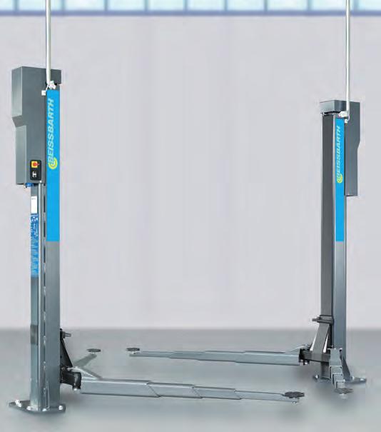 automatic lifting arm locking without gear wheel No mechanical connection, with electronic level control Lifting arms specially designed for longer passenger cars, vans and small commercial vehicles
