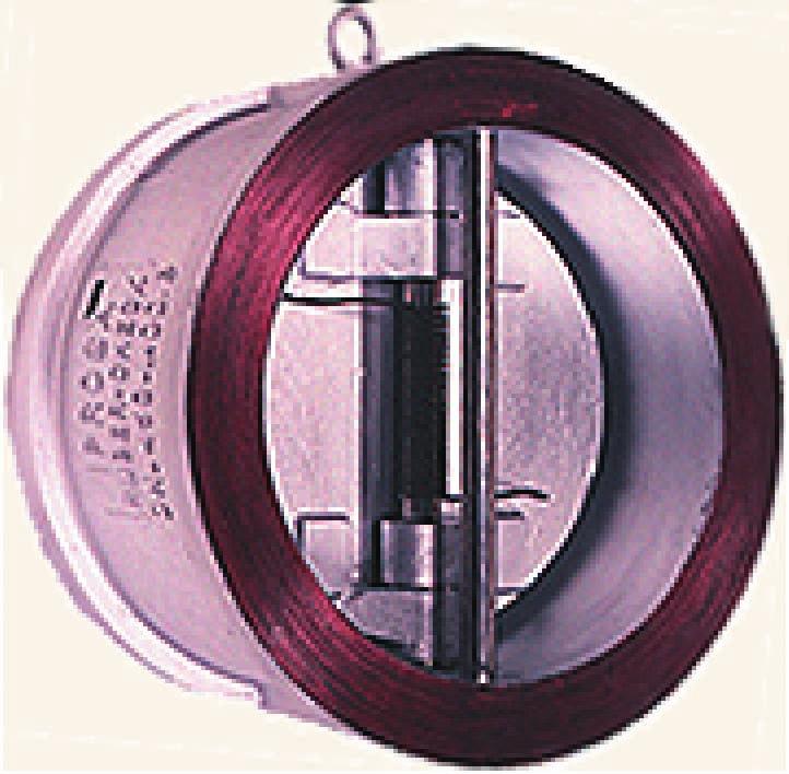 Dual Plate Check Valves Belgicast Model B Ruber-Check Dual plate check valves Wafer type 50/1000 PN 10/250 or Class 150/1500 Features: Face to face: API 594. Wafer check valves with dual plates.