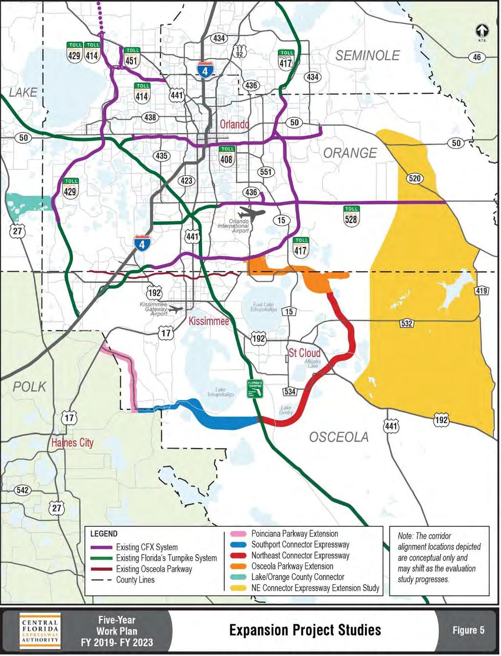 Future widenings also included in the Work Plan are: SR 417 from Boggy Creek Road to Narcoossee Road SR 528 from SR 417 to Innovation Way This category also includes systemwide miscellaneous safety
