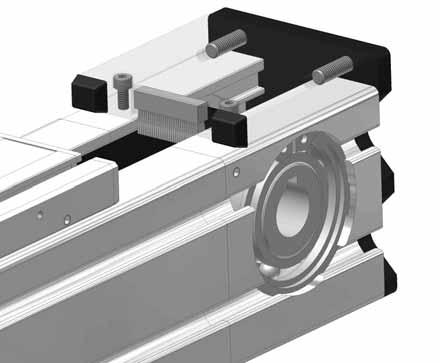 Assembly and fixation of the actuator Two longitudinal slots in the table plates (thread at AXN 45) make it easily possible to install the moving