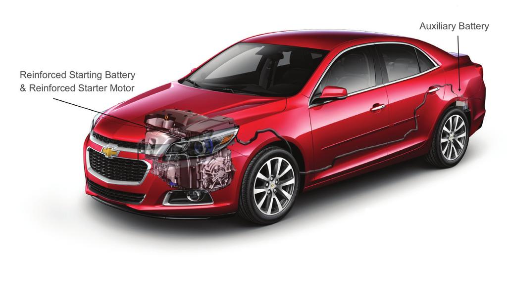 October 2013, Volume 15, No. 10 The redesigned 2014 Malibu features fuel-saving stop/start technology as standard equipment on the base model with the 2.5L four-cylinder engine.