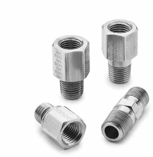 Features Tubing & Fittings Metric dapters Materials of onstruction dapters: rass pplicable Tube Tube Material: opper, brass, iron pipe NPT: 1/8, 1/4, 3/8, 1/2 SPT: 1/8, 1/4, 3/8, 1/2, 3/4, 1 SPP: