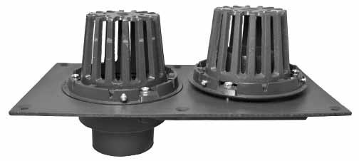 RD-250 Combination Roof Drains Flanged Cast Iron Roof Drain/Overflow System Catalog Number Outlet Size Wt., lbs. List Price RD-252, 3, 4 2, 3, 4" 28 $512.