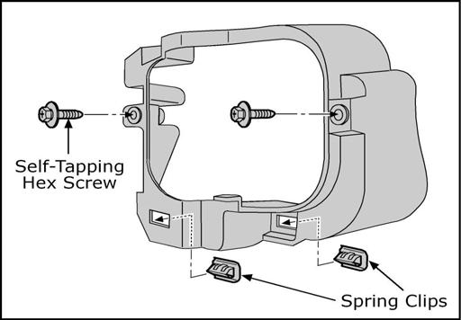 Fig. 24 24. Install two (2) Spring Clips into the mounting bracket as shown.