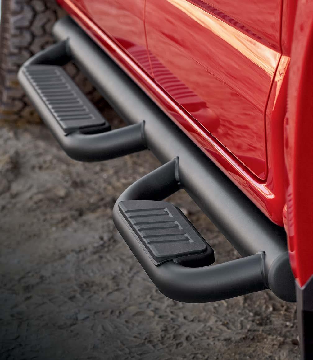 EXTERIOR ASSIST STEPS Thoroughly tested for impact resistance, durability and corrosion resistance, Chevrolet Accessories Assist Steps are ready for