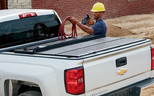 For more information, contact your dealer. 2. HARD TRI-FOLD TONNEAU COVER BY CHEVROLET ACCESSORIES For Silverado. MSRP 2, from $870.