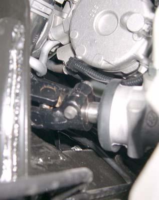 a. Remove bolt and steering intermediate shaft from rack and pinion and vehicle. Bolt d.