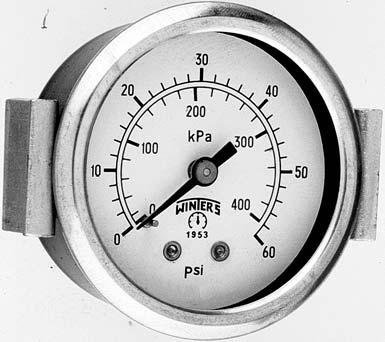 Panel Mounted Economy CRN Description Winters Panel Mounted Economy Gauges are designed for use in applications where an inexpensive u-clamp gauge is required.