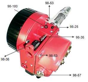 98-36-xx Lower Drive Gear (specify wire size) 98-30 Drive Roll Carrier Pivot Pin 98-37 Upper Drive Roll Axle 98-32-xx Upper Drive Roll (specify wire size)