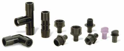 Xerigation / Distribution Components Easy Fit Compression Fitting System Complete system of compression fittings and adapters for all tubing connection needs in a low-volume system with a wide range