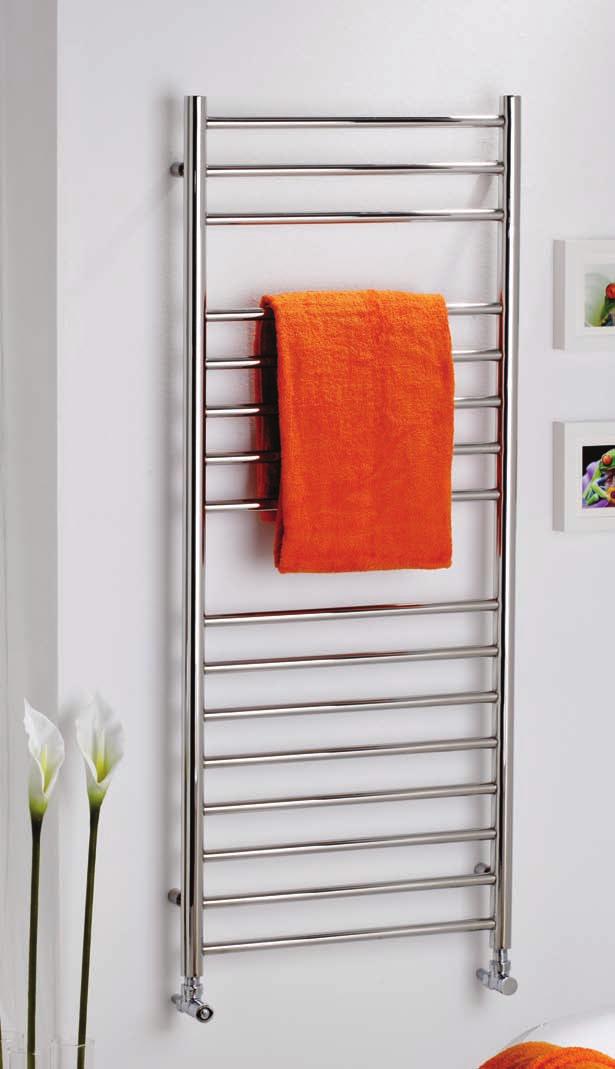 182 Alara 11 POL 20 YEARS electric options available This best selling, perfectly polished stainless steel towel rail gives a fantastic finishing touch to your bathroom.