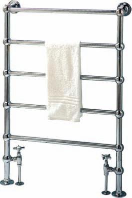186 Empire 3 CHR 5 YEARS S electric options available These traditional steel towel rails are an ideal option for restoring a period