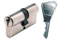 cylinder with anti-drill inserts for better resistance against forced entry. 3 keys.