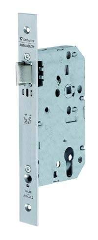 D450 - ESCAPE-FUNCTIONS D4522 Night Latch European CE standards with 8 mm follower (C8), center to center 72 mm, front plate 20 mm rounded ends (R20) or 24 mm square ends (K24). Backset: 60 mm.