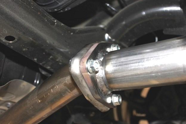 Check your exhaust system for proper clearance under the vehicle and also for tip alignment.