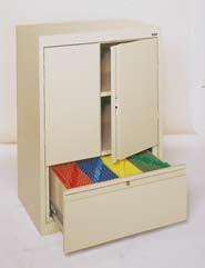 Full suspension file drawer. HADF 301864-00 30 w x 18 d x 64 h Counter Height Storage with file drawer Embossed textured finish.