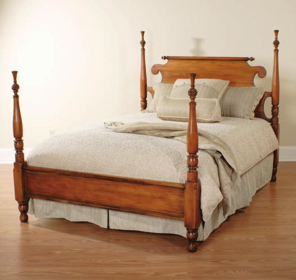 AN-7444B Queen Valley Forge Bed 62 h x 65 w x 88 l Headboard height 62 Footboard height 52 AN-7444L King Valley Forge Bed 62 h x 83 w x 88 l