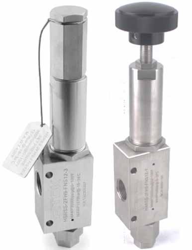 Medium and High Pressure Relief Valves HSR Series, 20,000 psi (1379 bar) HMR