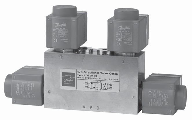 Data sheet Directional Control Valve type VDH 30EC 4/3 For Cetop 3 flange mounting (ISO 4401) and inline mounting Applications Directional valves are used to control the direction of water flow.