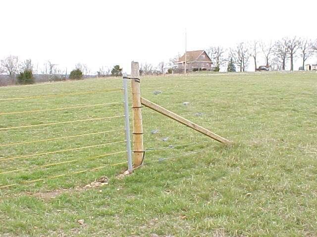 Electric Gate Ozark Style utilizing 6-8 strands of polytape and UV stablized PVC pipe 5 UV stabilized PVC 2 diameter Run jumper wire from fence to gate (not shown in this picture) 6-8 strands of