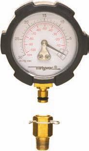 Hg (0-100 kpa) vacuum indications Pump conversion adapter Thumb pad Replacement duckbill valve Assembly screws O-ring seals Instruction manual Weight: 7.