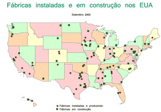 US Biodiesel Production Installed Installed and in and construction in construction capacity plants in the US September 2005 2005: 45 biodiesel plants in the country