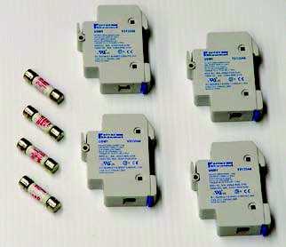 Figure 6-12. Fuse Holders and Fuses. Hook a fuse holder on the top edge of the DIN rail inside the box.