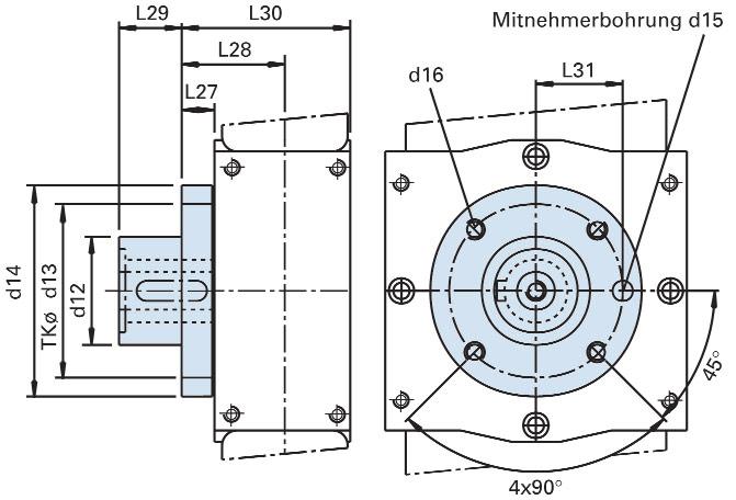 Shaft-Hub Connection with Cone Clamping mounting example I : cone clamping element DA housing mounting example II : double cone clamping elements hub connection shown in an untightened condition *