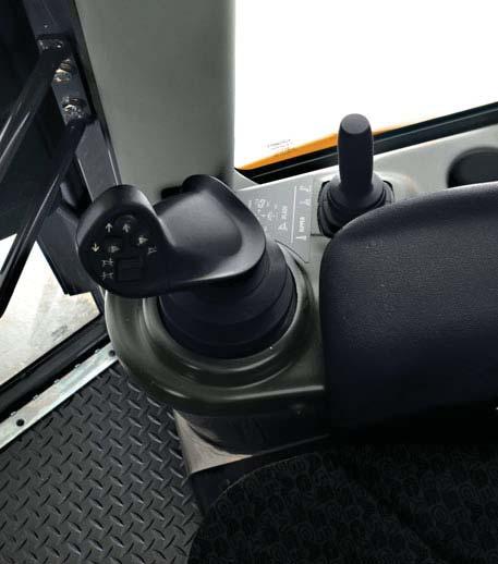 The decelerator pedal can be set to reduce either travel speed only or both travel and engine speed.