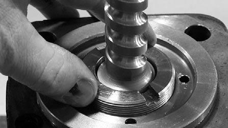 Install the inner thrust assembly onto the rotary valve shaft.
