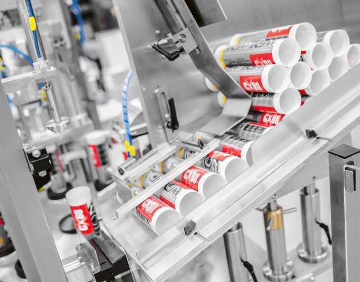 Geus Automatic filling system filling tubes and cartouches Tube filling systems are designed for filling and closing of metal tubes - version K, plastic and laminated tubes version P.