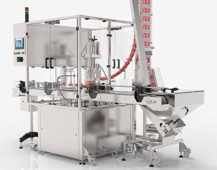 Hermes 1M Automatic rotary capping machine capping The Hermes 1M is a one-head automatic capping machine, designed to close various types of containers with screw and/or