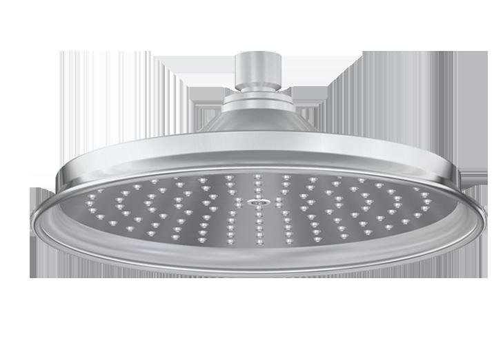 G-8406 Finezza Collection 9 Rain Showerhead c u t t i n g e d g e Product Features Available Finishes Sunflower shape 126 no-clog, easy-clean rubber spray nozzles Showerhead flow rate < 1.