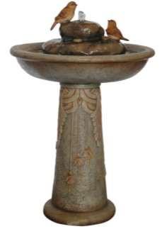 F1214106 Stone Perch Bird Bath Fountain MSRP : $219.99 Height:25.