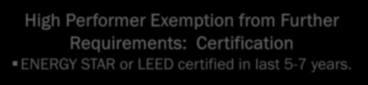 from Further Requirements: Certification ENERGY