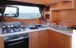 picture windows Galley area: Galley with working top 1 vertically-accessed bin 1 sink with draining board Hot and cold pressurised water, mixer tap 1 stainless steel hob, 3 strong power gas burners