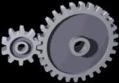 A gear can mesh with a linear toothed part, called a rack, thereby producing translation instead of rotation.