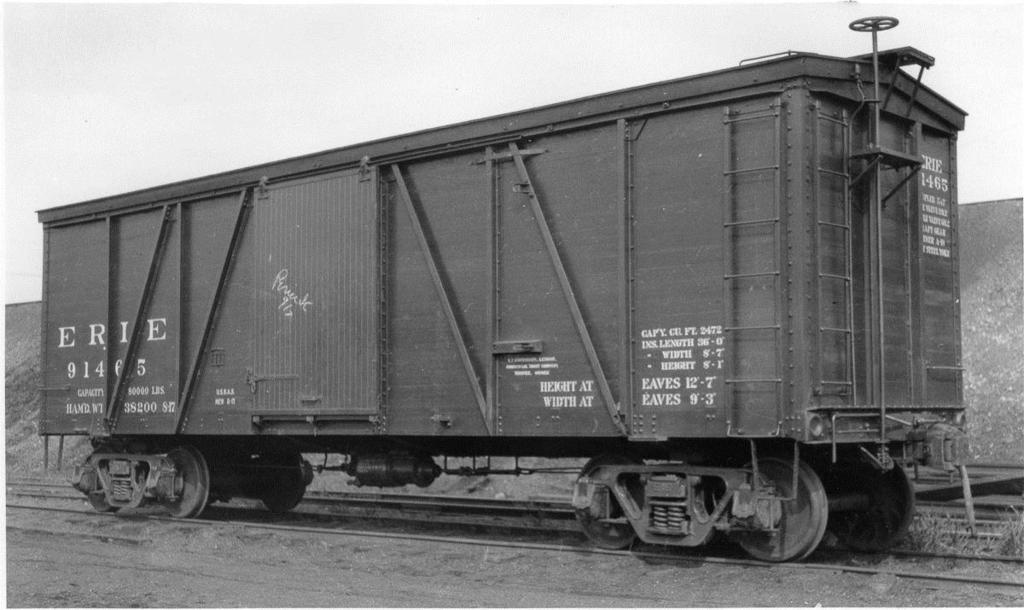 These were thoroughly modern boxcars for the time, featuring an outside metal roof and cast steel trucks, as opposed to contemporary Canadian Fowlers that were still being built with all-wood or