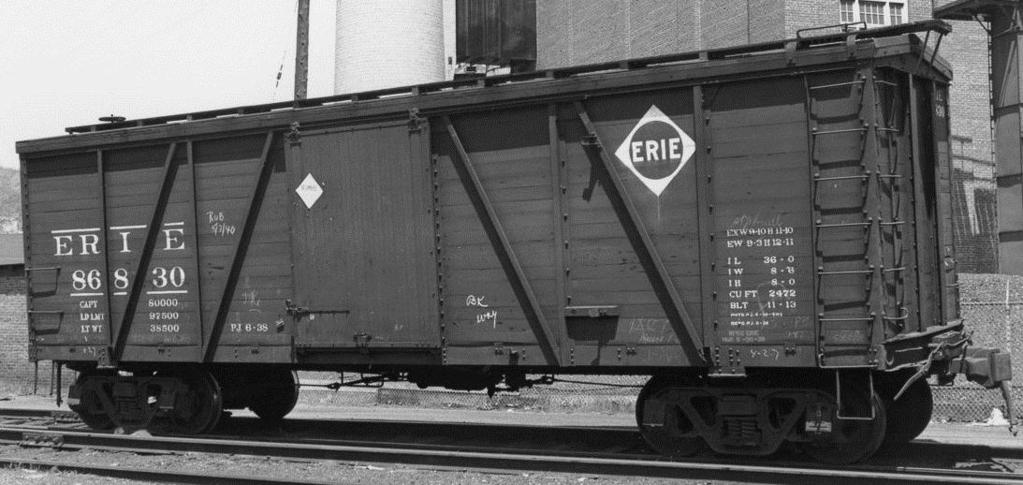Like the Canadian Pacific, the Erie had many different small variations in Fowler boxcars.