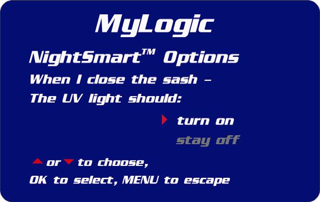 Chapter 5: Using The Cabinet Original instructions Configuring the Logic+ In the first MyLogic screen, use the and buttons on the touchpad to highlight configure my Logic for use -it will turn white
