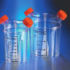 from virgin polystyrene and gamma-irradiated, each spinner flask system assures a clean sterile unit.